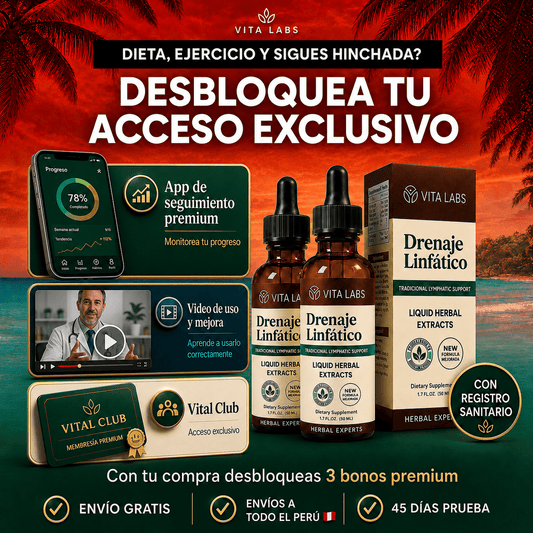 Drenaje Linfático Vita Labs | Apoyo Linfático Natural en Gotas 🌿