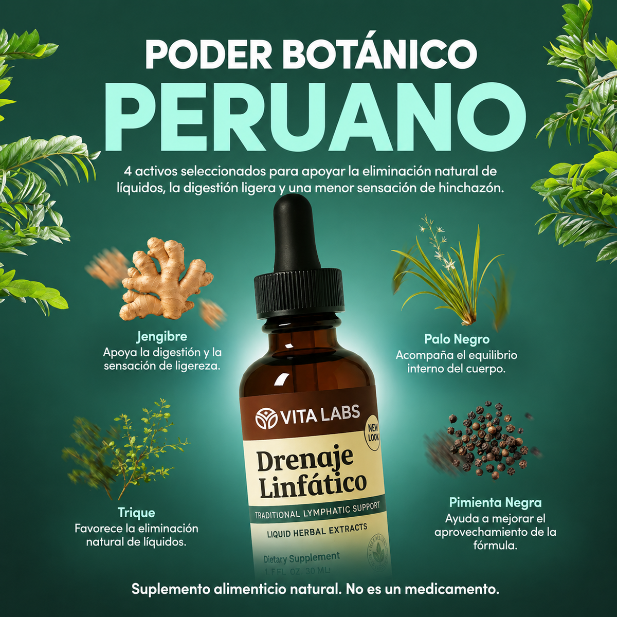 Drenaje Linfático Vita Labs | Apoyo Linfático Natural en Gotas 🌿