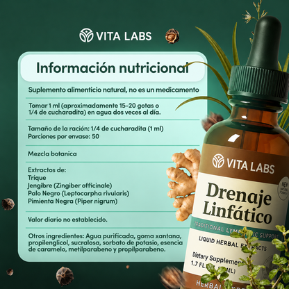 Drenaje Linfático Vita Labs | Apoyo Linfático Natural en Gotas 🌿